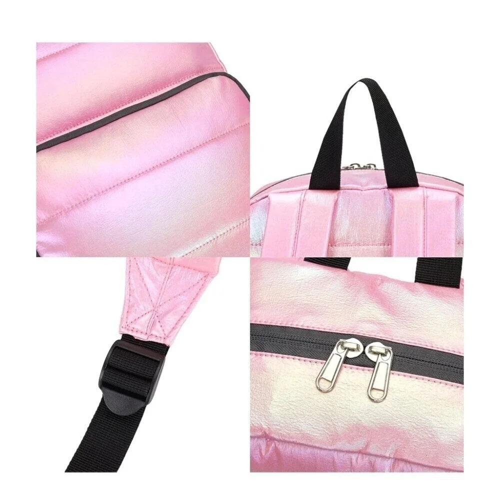 Backpack Women, Small Quilted Lightweight Water Resistant Puffy Casual Daypack